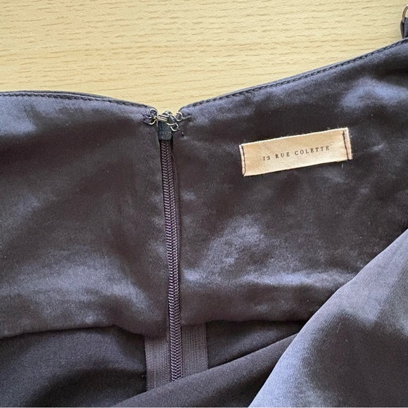 12 Rue Colette Midnight Navy Satin Jumpsuit Size L - Picture 8 of 15